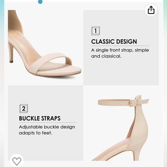 NWT size 9.5 mysoft Women's Stilettos Classic Strappy Open Toe Pump Heel Sandals - Picture 2 of 6